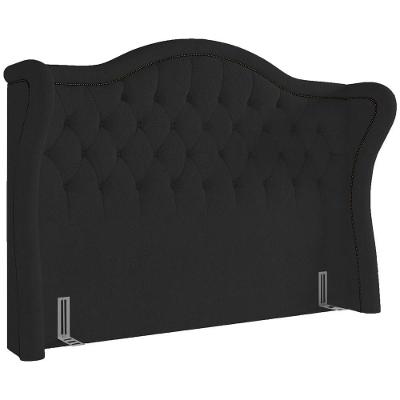 Cabeceira Cama Box Casal 160 Cm P05 Lisboa Bouclê Preto - Lyam Decor