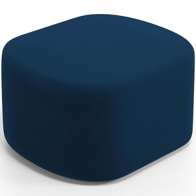 Puff Decorativo Orgânico Para Living Quarto 70cm Doha W01 Suede Azul Marinho - Lyam Decor