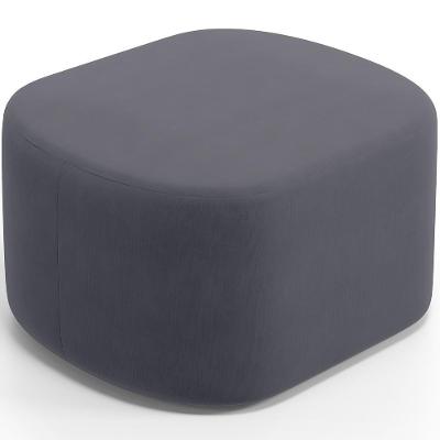 Puff Decorativo Orgânico Para Living Quarto 70cm Doha W01 Suede Cinza - Lyam Decor