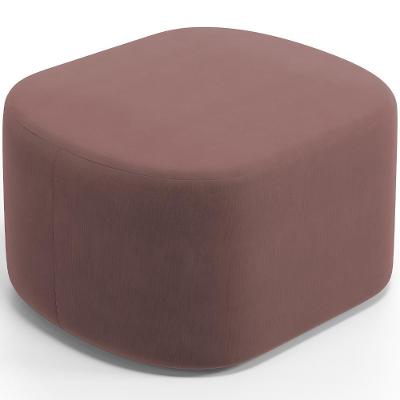 Puff Decorativo Orgânico Para Living Quarto 70cm Doha W01 Suede Rosê - Lyam Decor