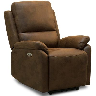 Poltrona Do Papai Retrátil Reclinável Elétrica Prime L06 Nobuck Caramelo - Lyam Decor