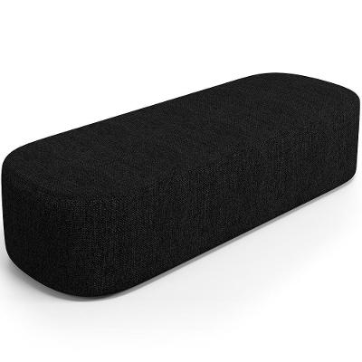 Puff Decorativo Orgânico Para Living Quarto 195cm Doha W01 Linho Chumbo - Lyam Decor