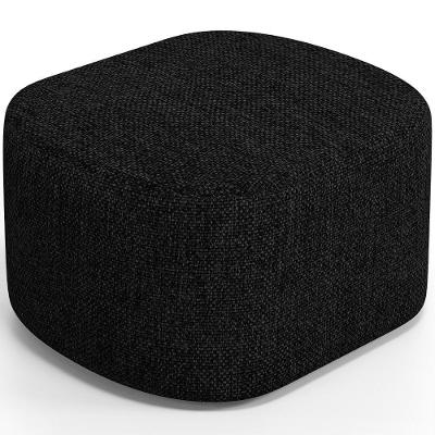 Puff Decorativo Orgânico Para Living Quarto 70cm Doha W01 Linho Chumbo - Lyam Decor