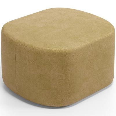 Puff Decorativo Orgânico Para Living Quarto 70cm Doha W01 Couríssimo Fendi - Lyam Decor