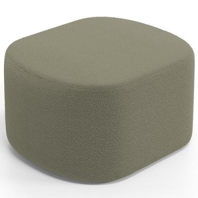 Puff Decorativo Orgânico Para Living Quarto 70cm Doha W01 Bouclê Verde Oliva - Lyam Decor