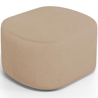 Puff Decorativo Orgânico Para Living Quarto 70cm Doha W01 Linho Bege Escuro - Lyam Decor