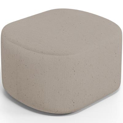 Puff Decorativo Orgânico Para Living Quarto 70cm Doha W01 Linho Bege - Lyam Decor