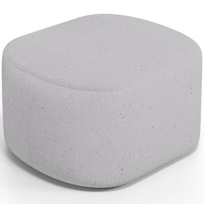 Puff Decorativo Orgânico Para Living Quarto 70cm Doha W01 Linho Cinza - Lyam Decor