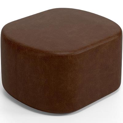 Puff Decorativo Orgânico Para Living Quarto 70cm Doha W01 Couríssimo Marrom - Lyam Decor