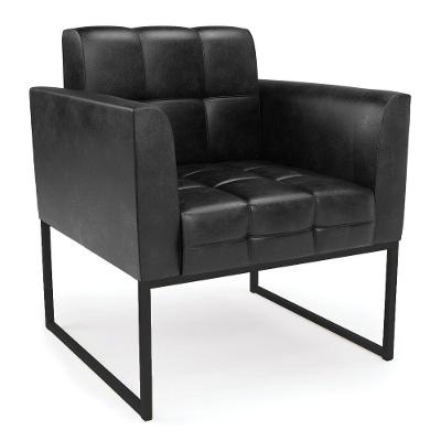 Cadeira Poltrona Elisa Corano Base Metálica Preto D03 - D'rossi Cor Preto
