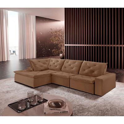 Sofá Hércules Veludo 2 Módulos 90cm Chaise Meu Sofá Online B016 Veludo Marrom