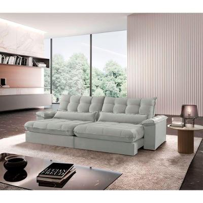 Sofá Classic Veludo 02 Módulos 80 Cm B25 Meu Sofá Online B026 Veludo Prata
