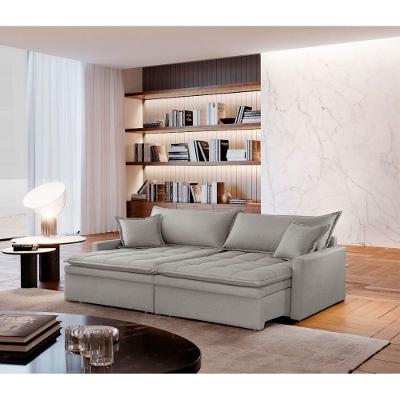 Sofá Elegance Linho 02 Módulos 90 Cm B25 Cm Meu Sofá Online A230 Linho Cinza