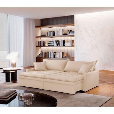 Sofá Elegance Linho 02 Módulos 120 Cm B25 Cm Meu Sofá Online A294 Linho Creme
