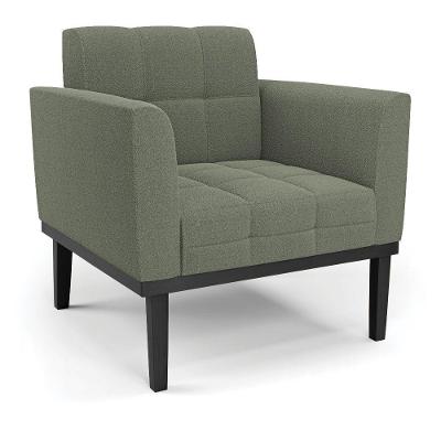 Poltrona Para Sala Base Madeira Fixa Preto Elisa Bouclê D03 - D'rossi Cor Menta
