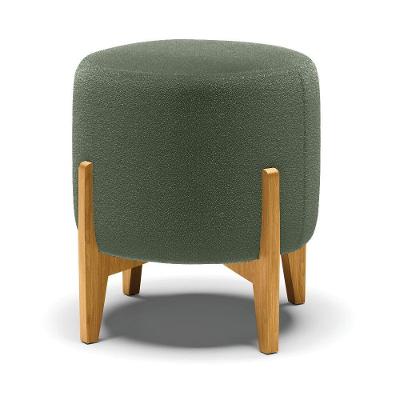 Puff Banqueta Decorativo Base Madeira Stella Bouclê Menta P01 - D'rossi