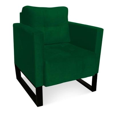 Poltrona Livia Suede Verde Base Industrial Preto - D'rossi