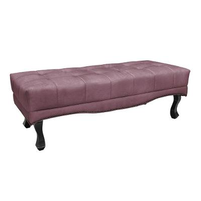 Puff Recamier Retrô Luis Xv Captonê Vicenza 90cm Veludo S04 Cor Uva