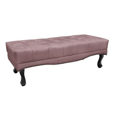 Puff Recamier Retrô Luis Xv Captonê Vicenza 90cm Veludo S04 Cor Lilás
