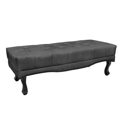 Puff Recamier Retrô Luis Xv Captonê Para Quarto Vicenza 160cm Suede S04 - D'rossi Cor Cinza
