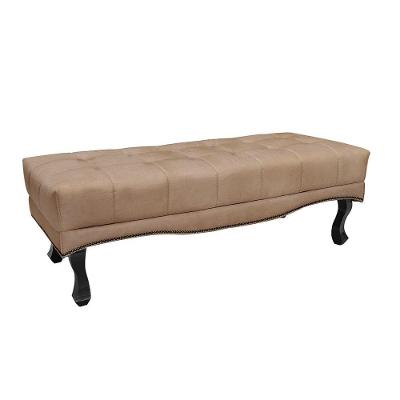 Puff Recamier Retrô Luis Xv Captonê Para Quarto Vicenza 140cm Suede S04 - D'rossi Cor Bege