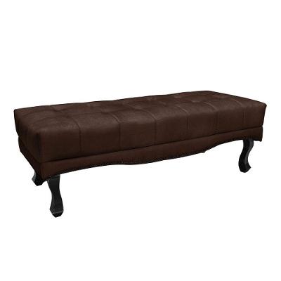 Puff Recamier Retrô Luis Xv Captonê Para Quarto Vicenza 140cm Suede S04 - D'rossi Cor Café