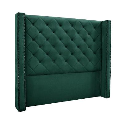 Cabeceira Cama Box Casal 140cm e Recamier Vicenza Veludo S04 Cor Verde