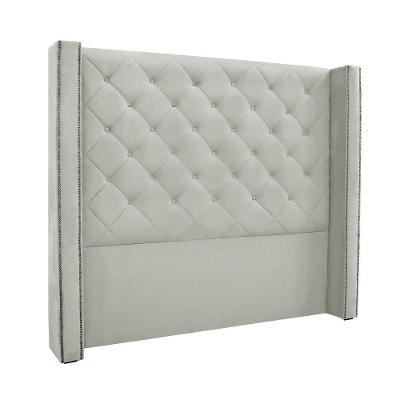Cabeceira Cama Box Casal 140cm e Recamier Vicenza Veludo S04 Cor Prata