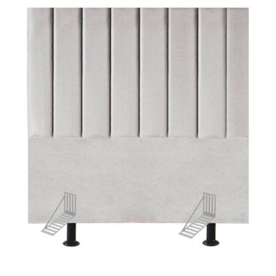 Cabeceira Estofada Cama Casal Box 140 Cm Catarina Linho E Frame cinza Claro