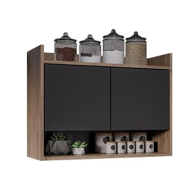 Armário De Cozinha Aéreo 70,5 Cm 2p Com Nicho Colin Freijó-preto M12 - D'rossi