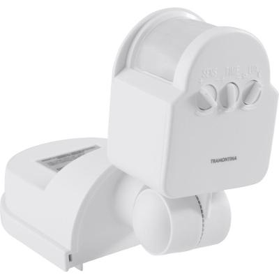 Sensor De Presença 360° Articulado Para área Semi Aberta Tramontina Bivolt Com Fotocélula Branco