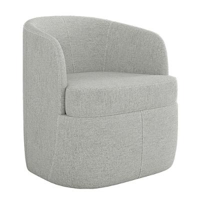 Poltrona Bel Decorativa Sala De Estar Design Moderno Base Giratória Linho Cinza G33 - Gran Belo