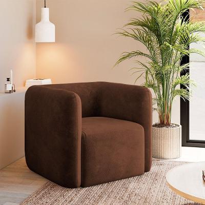 Poltrona Decorativa Sala De Estar Trinidad Base Fixa Veludo Marrom G33 - Gran Belo