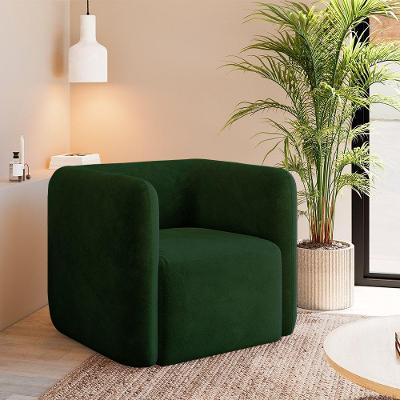 Poltrona Decorativa Sala De Estar Trinidad Base Fixa Veludo Verde G33 - Gran Belo