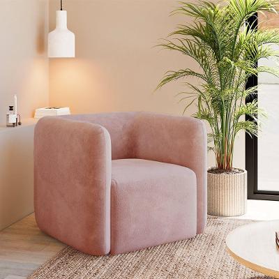Poltrona Decorativa Sala De Estar Trinidad Base Fixa Veludo Rosê G33 - Gran Belo