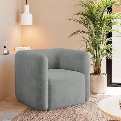 Poltrona Decorativa Sala De Estar Trinidad Base Fixa Veludo Cinza Claro G33 - Gran Belo