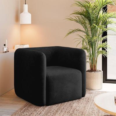 Poltrona Decorativa Sala De Estar Trinidad Base Fixa Veludo Preto G33 - Gran Belo