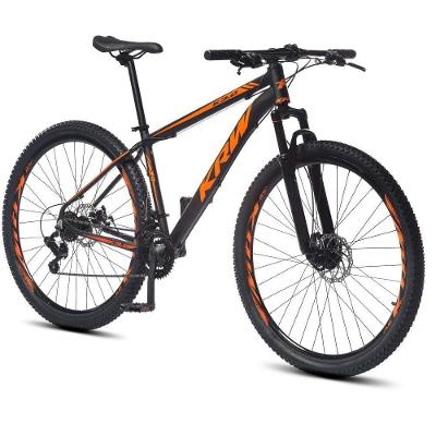 Bicicleta Aro 29 Krw Alumínio 24 Vel Freio A Disco X52 Cor:preto/laranja Fosco;tamanho Quadro:17