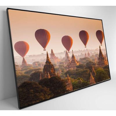 Quadro Decorativo Balões Sobre Bagan Mianmar Medidas 80x120 Cm Tipo De Impressão Tecido Canvas