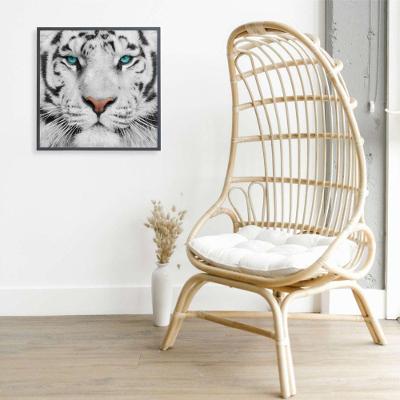 Quadro Decorativo Tigre Branco Medidas 80x80 Cm Tipo De Impressão Tecido Canvas