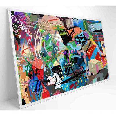 Quadro Pintura De Rua Multicolorida Aleatória Medidas 120x80 Cm Impressão Tecido Canvas