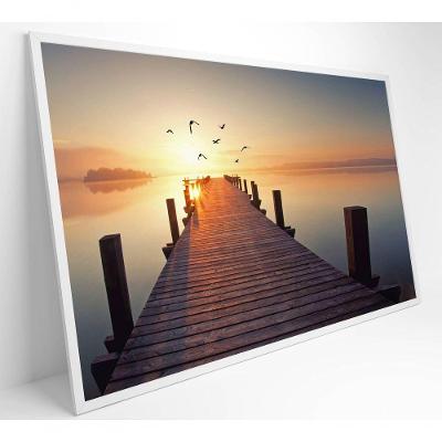 Quadro Pássaros Voando No Pôr Do Sol Medidas 60x40 Cm Impressão Adesivo Fotográfico