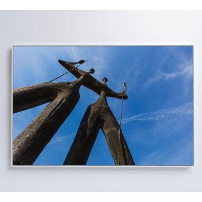 Quadro Os Dois Candangos Brasília Medidas 80x120 Cm Tipo De Impressão Tecido Canvas
