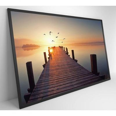 Quadro Pássaros Voando No Pôr Do Sol Medidas 90x60 Cm Impressão Adesivo Fotográfico