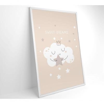 Quadro Infantil Nuvem Doces Sonhos Medidas 60x90 Cm Impressão Vidro Acrílico