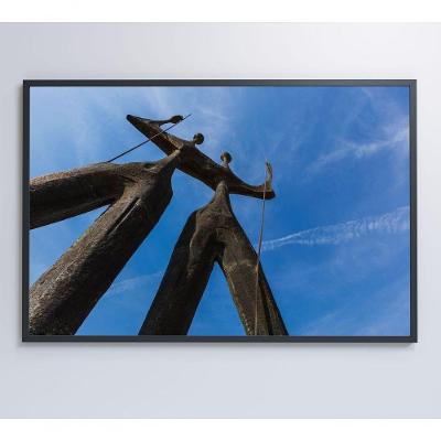 Quadro Os Dois Candangos Brasília Medidas 60x90 Cm Tipo De Impressão Adesivo Fotográfico