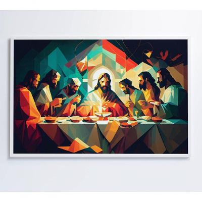 Quadro Jesus Cristo E A última Ceia Medidas 60x40 Cm Impressão Adesivo Fotográfico