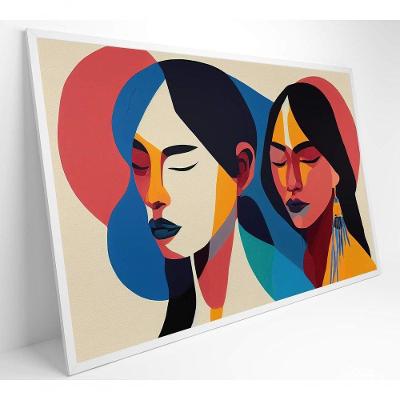 Quadro Ilustração Mulher Indígena Medidas 60x40 Cm Impressão Tecido Canvas