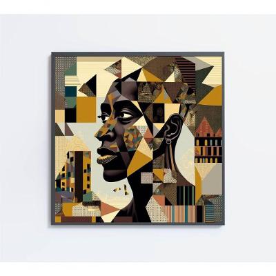 Quadro Ilustração Afro Medidas 60x60 Cm Impressão Tecido Canvas