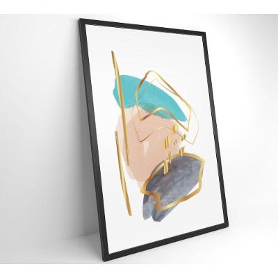 Quadro Abstrato Branco Com Linhas E Cores Medidas 80x120 Cm Impressão Tecido Canvas